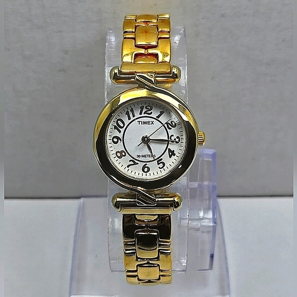 Timex Accessories - Womens Timex Analog Watch 25mm Gold Tone Classy 30 Meters New Battery